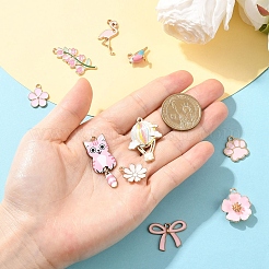 10шт 10 стиля светлые позолоченные подвески из сплава с эмалью&nbsp;ENAM-YW0006-29