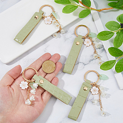 4шт пластиковый брелок-подвеска в виде цветка&nbsp;AJEW-DC0003-43