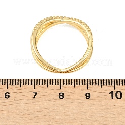 Латунные микро проложить пальцев кольца кубического циркония&nbsp;RJEW-D340-01G-05