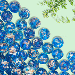 3 нити бусины ручной работы из золотистого песка в технике лэмпворк&nbsp;LAMP-PA0001-18B