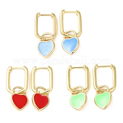 Латунные серьги-кольца в форме сердца&nbsp;EJEW-C174-04G