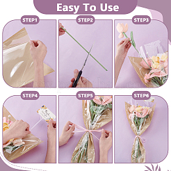 Подарочные пакеты из пластиковой бумаги opp для одного цветка&nbsp;DIY-GA0009-02