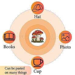 8 шт. пластиковые водонепроницаемые самоклеящиеся наклейки с картинками&nbsp;DIY-WH0428-125