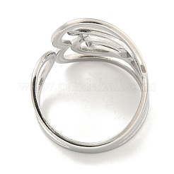 Не тускнеющие полые сердца из нержавеющей стали 304 открытые манжеты для пальцев для женщин&nbsp;RJEW-P114-08P