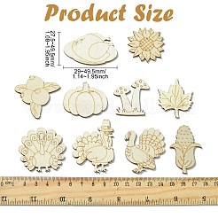 День благодарения незаконченные пустые деревянные срезы для рисования искусства&nbsp;WOOD-CJC0005-61B-1