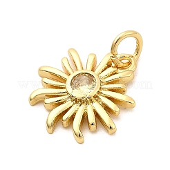 Солнце латунных микро проложить Цирконом подвески&nbsp;KK-C134-11G-05