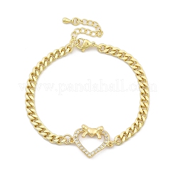 Латунные браслеты с микропаве из чистого кубического циркония&nbsp;BJEW-Z082-03G-02