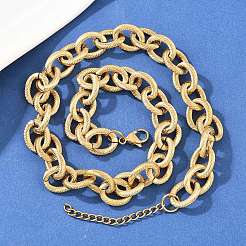 Цепочки из текстурированной проволоки толщиной 13 мм из нержавеющей стали 304&nbsp;NJEW-Z105-02G