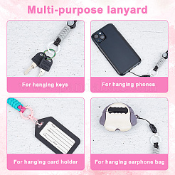 2 комплект из 2-х цветных полиэстеровых шнурков для держателей карт&nbsp;AJEW-HY0001-41