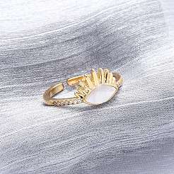 Латунные кольца-манжеты с микропаве из кубического циркония&nbsp;KK-D363-24C-G