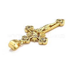 Латунные микропаве прозрачные подвески с фианитом&nbsp;X-ZIRC-J025-50G