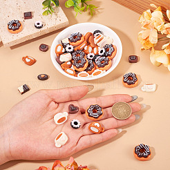 50шт 5 стиля непрозрачная смола имитация пищевых кабошонов&nbsp;CRES-TA0001-57