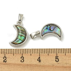 Подвески из натуральной латуни из ракушки пауа&nbsp;KK-U025-06P-02