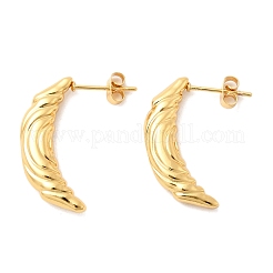 Серьги-гвоздики в форме луны из нержавеющей стали 304&nbsp;EJEW-P329-05G