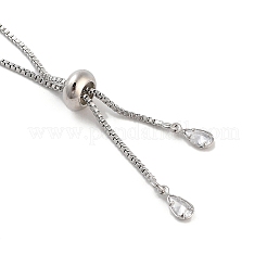 Изготовление браслета-слайдера из латуни с прозрачным кубическим цирконием&nbsp;BJEW-U005-02P