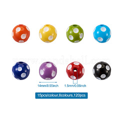 120шт 8 цвета непрозрачных бусин из смолы&nbsp;RESI-CW0001-06A