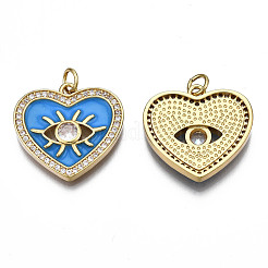 Латунные микропаве прозрачные подвески с фианитом&nbsp;KK-Q769-005-NF