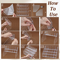 4-уровневая прозрачная акриловая подставка для ручек&nbsp;AJEW-WH0609-334