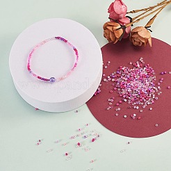 Пурпурная серия 600гр 24-х цветный стеклянный бисер&nbsp;SEED-JP0008-06-4mm