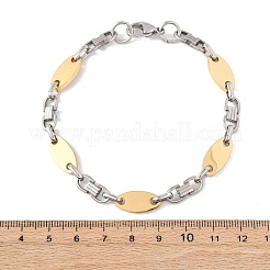 Браслеты из нержавеющей стали 304 с овальными звеньями для женщин и мужчин&nbsp;BJEW-F527-08A-GP