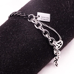 Двухцветные браслеты с символом мира и цитатой&nbsp;FS-WGFBFF4-03