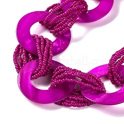 Ожерелья-нагрудники из ракушек из пресноводной воды NJEW-S427-02C