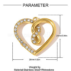 Подвески из нержавеющей стали 304 со стразами&nbsp;STAS-OY010-88G