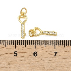 Латунные микропаве прозрачные подвески с фианитом&nbsp;KK-D218-22G-02