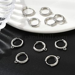 Латунные серьги-кольца из прозрачного кубического циркония&nbsp;XGR0155P-95P