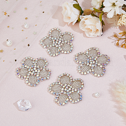 4 шт. цветочные тканевые лоскуты DIY-FH0007-54A