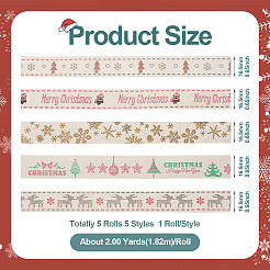 5 рулон 5 видов односторонних хлопковых лент с принтом SRIB-TA0001-06