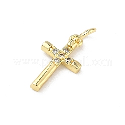 Латунные микропаве прозрачные подвески с фианитом&nbsp;KK-P350-02B-G