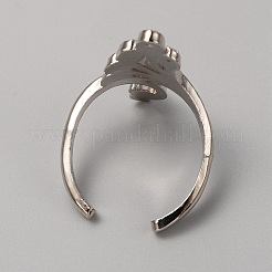 Настройки кольца манжеты павлина из сплава для горного хрусталя&nbsp;RJEW-WH0001-21P