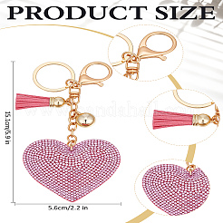 1 шт. подвеска в виде сердца из ткани со стразами&nbsp;HJEW-LP0001-81A