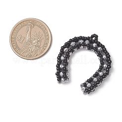 Подвески в виде подков из стеклянного бисера&nbsp;PALLOY-MZ01179-02