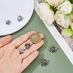 10 шт. булавки для лацкана рюкзака со стразами и якорем из сплава и крестом&nbsp;JEWB-PH0001-65B