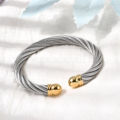 Браслеты-манжеты из нержавеющей стали 304&nbsp;BJEW-P310-26B-GP