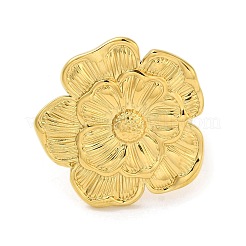 Ионное покрытие(ip) 304 нержавеющая сталь цветок открытое кольцо-манжета для женщин&nbsp;RJEW-C083-05G