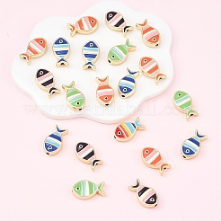 20 шт. эмалевые бусины из сплава светло-золотистого тона&nbsp;FIND-YW0010-21