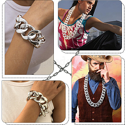 2 шт. 2 стиля акриловые кубинские цепочки ожерелья и браслеты комплекты украшений&nbsp;SJEW-SP0001-01P