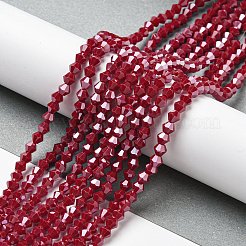 Непрозрачные однотонные гальванические стеклянные бусины&nbsp;GLAA-F029-P4mm-C01