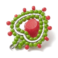 Сердце из стеклянных бусин с подвесками в виде роз&nbsp;PALLOY-MZ01030-05