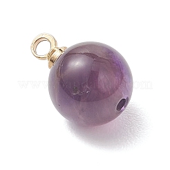 Круглые подвески из натурального аметиста&nbsp;PALLOY-JF04778