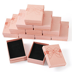 12 шт. подарочные коробки для хранения украшений из бумаги с бантом&nbsp;CBOX-TA0001-14A