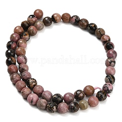 Природные родонит бисер нитей&nbsp;G-C280-B12-8mm