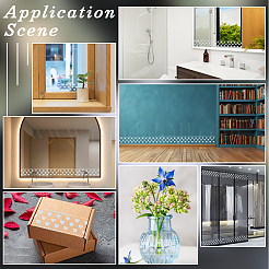 ПВХ водонепроницаемые самоклеящиеся кружевные цветочные наклейки для украшения стеклянных окон&nbsp;DIY-WH20002-636B