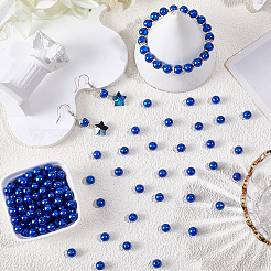 Окрашенный распылением абс-пластик имитация жемчужных бусин&nbsp;OACR-PA0001-38B-01