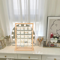 6-уровневый органайзер для карт с серьгами из бамбука&nbsp;EDIS-WH0021-27