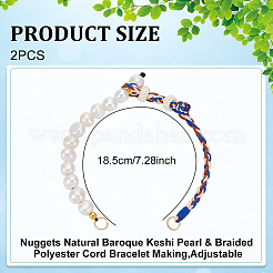 2 шт. натуральный барочный жемчуг Кеши и плетеный полиэстеровый шнур для изготовления браслета&nbsp;BJEW-UN00023