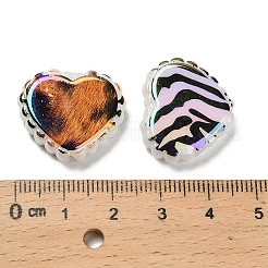 Радужные переливающиеся напечатанные непрозрачные акриловые бусины&nbsp;OACR-D316-01B-02